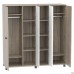 Шкаф Locker SIG-605-1 (1850х550х1900мм) Черный графит/Вяз Либерти Дымчатый/Белый