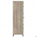 Шкаф Locker SIG-606-1 (1850х420х1400мм) Черный графит/Вяз Либерти Дымчатый/Белый