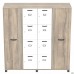 Шкаф Locker SIG-605-1 (1850х550х1900мм) Черный графит/Вяз Либерти Дымчатый/Белый