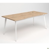 Стол+USB Delta DL-107 (1790х900х750мм) Блэквуд Ячменный/Каркас белый