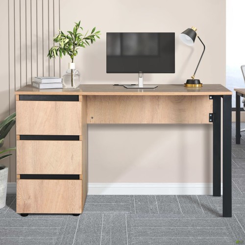 Стол компьютерный Pluto ST L (1380х600х750Н) Дуб Эндгрейн/Черный графит Стол компьютерный Pluto ST L (1380х600х750Н) Дуб Эндгрейн/Черный графит