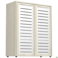 Шкаф книжный Оникс 900х400х1090 Дуб ценамон, стекло