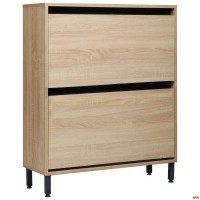 Комод для обуви Welcome (810х250х980Н) черный графит, Дуб Сонома