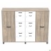Шкаф Locker SIG-606-1 (1850х420х1400мм) Черный графит/Вяз Либерти Дымчатый/Белый