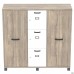 Шкаф Locker SIG-606 (1450х420х1400мм) Черный графит/Вяз Либерти Дымчатый/Белый
