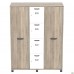 Шкаф Locker SIG-605 (1450х550х1900мм) Черный графит/Вяз Либерти Дымчатый/Белый