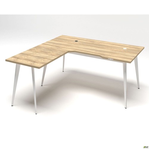 Рабочее место Delta DL-102 (1590х1600х750мм) Блэквуд Ячменный/Каркас белый