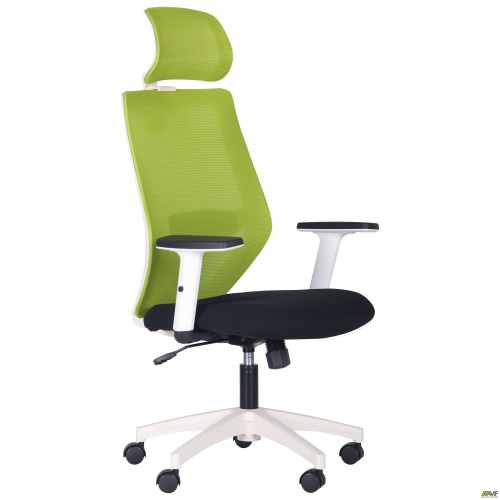 Кресло Lead White HR сиденье Нест-01 черная/спинка Сетка SL-06 салатовая