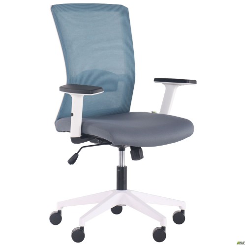 Кресло Uran White сиденье Нест-08 серая/спинка Сетка SL-18 аквамарин Кресло Uran White сиденье Нест-08 серая/спинка Сетка SL-18 аквамарин