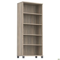 Шкаф открытый SIG-601 (800х420х1900мм) Опора Черный графит/Вяз Либерти Дымчатый