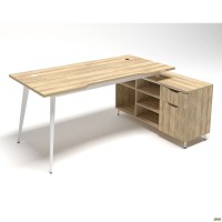 Рабочее место Delta DL-100R (1790х1200х750мм) Блэквуд Ячменный/Каркас белый/Опора белый беж Рабочее место Delta DL-100R (1790х1200х750мм) Блэквуд Ячменный/Каркас белый/Опора белый беж