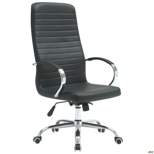 Кресло Fernando хром НВ, механизм Anifix, кожзам черный