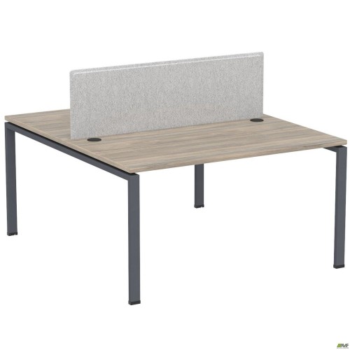 Рабочая станция с Перегородкой SIG-163 (1187х1600х750) Черный граф/Вяз Либерти/Серый