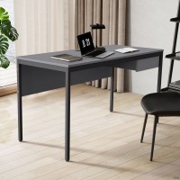 Стол Осло с ящиком (1187х600х750) черный графит, Серый Шифер