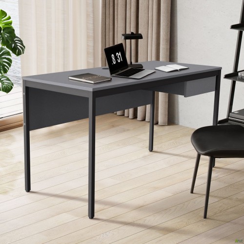 Стол Осло с ящиком (1187х600х750) черный графит, Серый Шифер