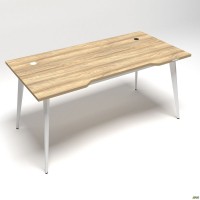 Стол+USB Delta DL-106 (1590х800х750мм) Блэквуд Ячменный/Каркас белый