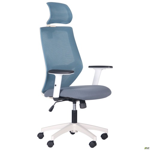 Кресло Lead White HR сиденье Нест-08 серая/спинка Сетка SL-18 аквамарин Кресло Lead White HR сиденье Нест-08 серая/спинка Сетка SL-18 аквамарин