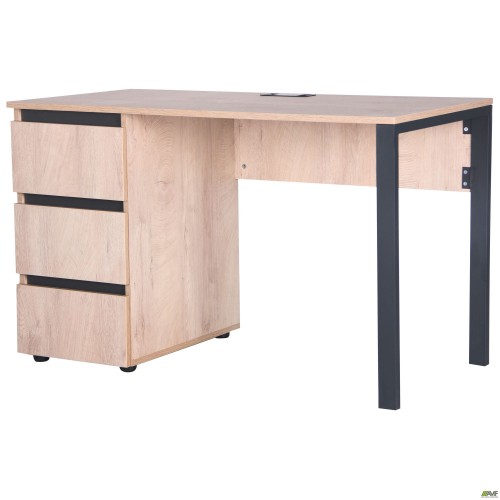 Стол компьютерный Pluto ST L (1200х600х750Н) Дуб Эндгрейн/Черный графит