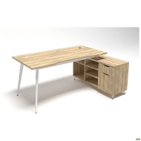 Рабочее место+USB Delta DL-100R (1790х1200х750мм) Блэквуд Ячменный/Каркас белый/Опора белый беж Рабочее место+USB Delta DL-100R (1790х1200х750мм) Блэквуд Ячменный/Каркас белый/Опора белый беж