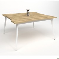 Стол переговоров+Розетка Delta DL-111 (1390х1390х750мм) Блэквуд Ячменный/Каркас белый Стол переговоров+Розетка Delta DL-111 (1390х1390х750мм) Блэквуд Ячменный/Каркас белый