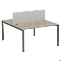 Рабочая станция с Перегородкой SIG-164 (1387х1600х750) Черный граф/Вяз Либерти/Серый