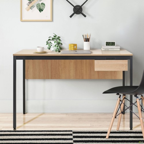 Стол Осло с ящиком (1187х600х750) черный графит, Дуб Сонома Стол Осло с ящиком (1187х600х750) черный графит, Дуб Сонома