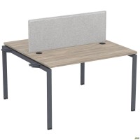 Элемент станции с кронштейнами одинар.+Перегор SIG-504 (1387х1200х750) Черный граф/Вяз Либерти/Серый