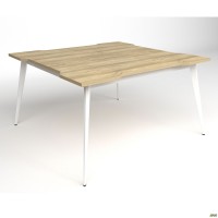 Стол переговоров Delta DL-111 (1390х1390х750мм) Блэквуд Ячменный/Каркас белый