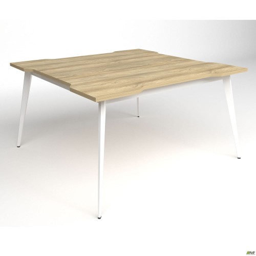 Стол переговоров Delta DL-111 (1390х1390х750мм) Блэквуд Ячменный/Каркас белый