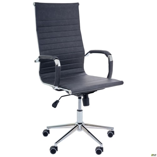 Кресло Slim HB Хром Tilt WAX Black Grey