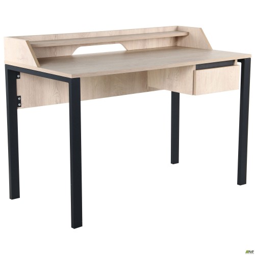 Стол компьютерный Pluto Top SH (1200х600х750Н) Дуб Эндгрейн/Черный графит