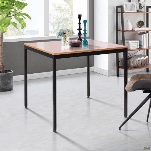 Стол Турин разборной (800х800х750H) черный графит/Бук