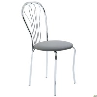 Стул Ванесса хром Кожзам серый