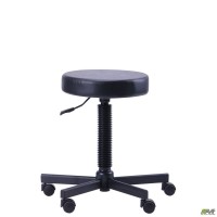 Табурет Грас Кожзам черный на роликах