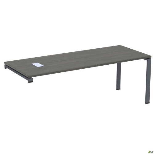 Стол руководителя с фрезеровкой под розетку М203 SIG-223 (1587х800х750мм) Черный гр/Блэквуд Ячменный