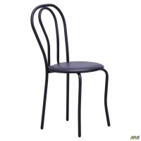 Стул Тюльпан черный Кожзам черный