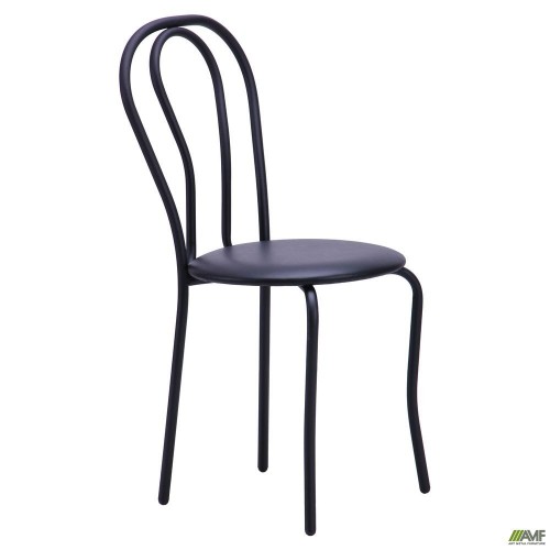 Стул Тюльпан черный Кожзам черный