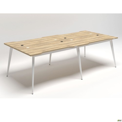 Рабочая станция+USB Delta DL-104 (2380х1200х750мм) Блэквуд Ячменный/Каркас белый