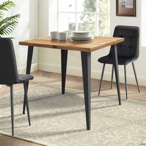 Стол Cherry 800 (800х800хН770) черный графит/Дуб Ливорно