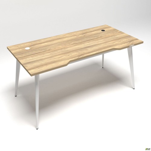 Стол Delta DL-106 (1590х800х750мм) Блэквуд Ячменный/Каркас белый