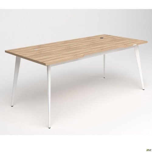 Стол Delta DL-107 (1790х900х750мм) Блэквуд Ячменный/Каркас белый