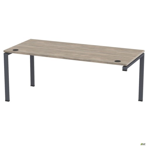 Стол руководителя SIG-221L (1800х800х750мм) Черный графит/Вяз Либерти Дымчатый