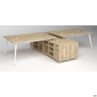 Рабочая станция Delta DL-109 (3580х2400х750мм) Блэквуд Ячменный/Каркас белый/Опора белый беж Рабочая станция Delta DL-109 (3580х2400х750мм) Блэквуд Ячменный/Каркас белый/Опора белый беж