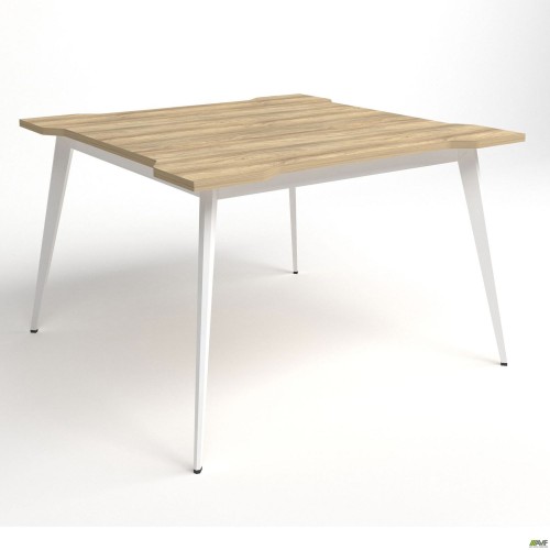 Стол переговоров Delta DL-110 (1190х1190х750мм) Блэквуд Ячменный/Каркас белый