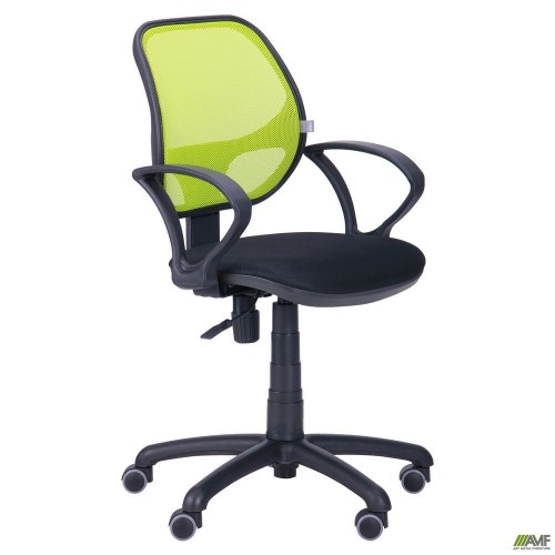 Кресло Байт/АМФ-4 сиденье Сетка черная/спинка Сетка лайм