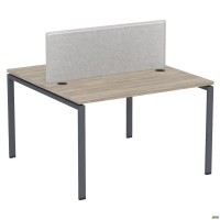 Рабочая станция с Перегородкой SIG-155 (1587х1200х750) Черный граф/Вяз Либерти/Серый