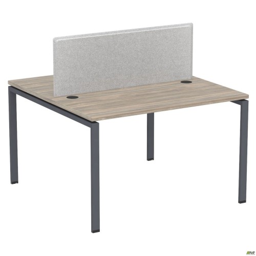 Рабочая станция с Перегородкой SIG-155 (1587х1200х750) Черный граф/Вяз Либерти/Серый
