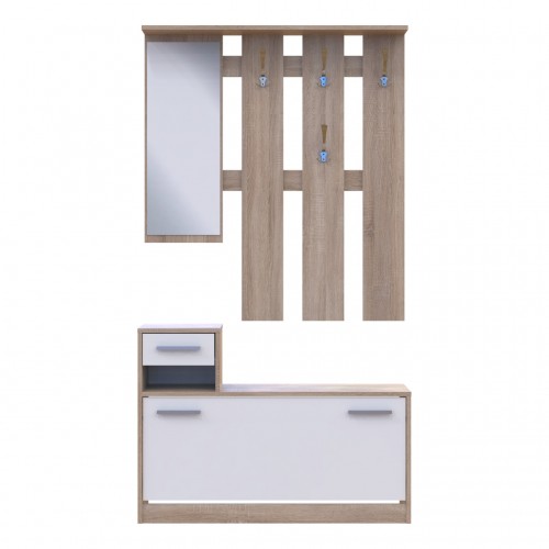 Прихожая Doros Alice Белый/Дуб Cонома 1 зеркало 100х27х182,9 (44900238)