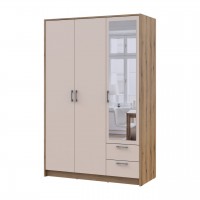 Распашной шкаф для одежды Doros Ронди с зеркалом Дуб Артизан/Кашемир 3ДСП 121х52х195 (80737817)