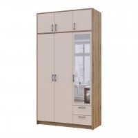Распашной шкаф для одежды Doros Ронди с антресолью и зеркалом Дуб Артизан/Кашемир 3ДСП 121х52х236 (80737821)